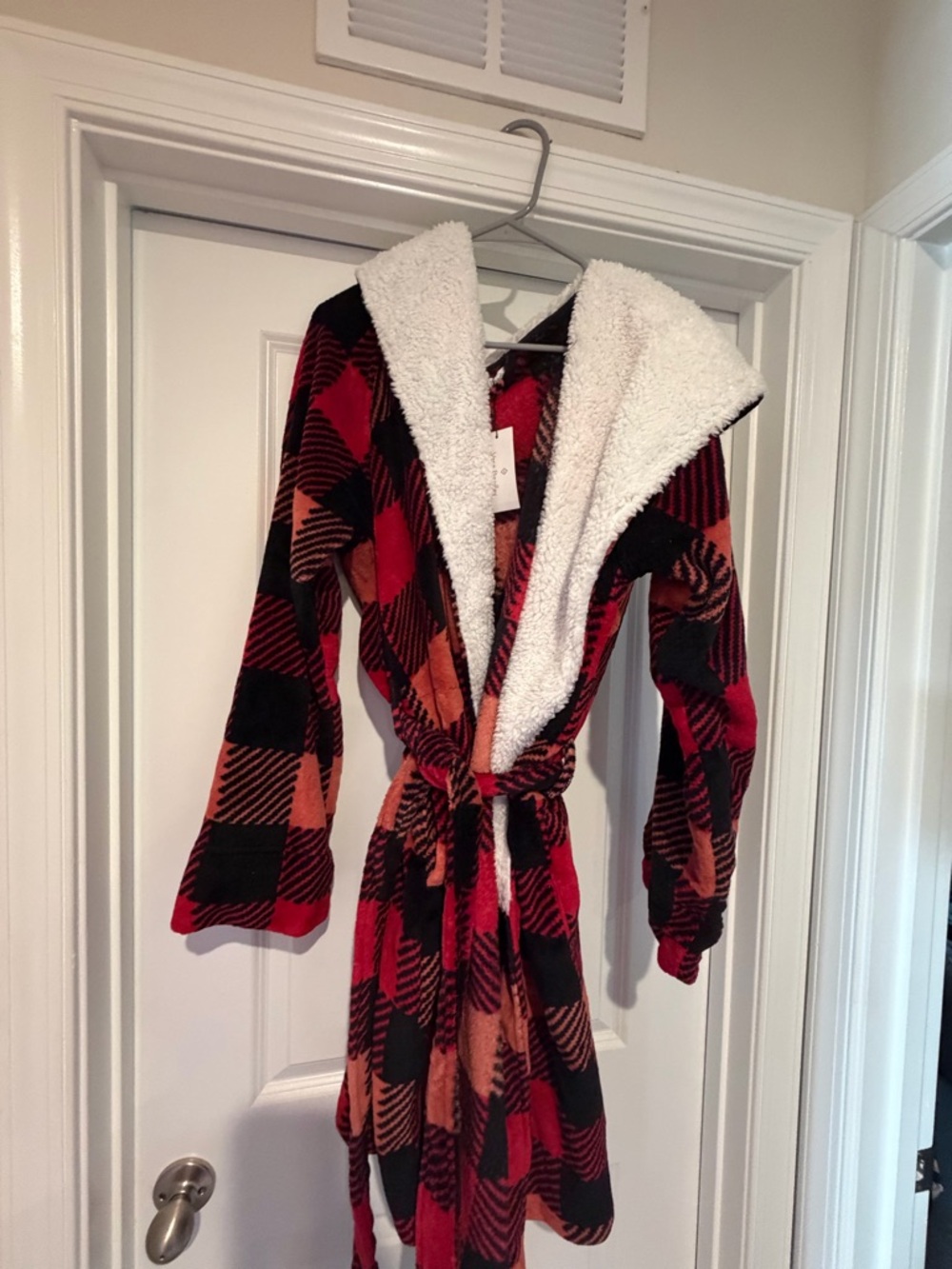 Vera Bradley Cozy Sherpa-Lined Plaid Robe Jacket - Red & Black